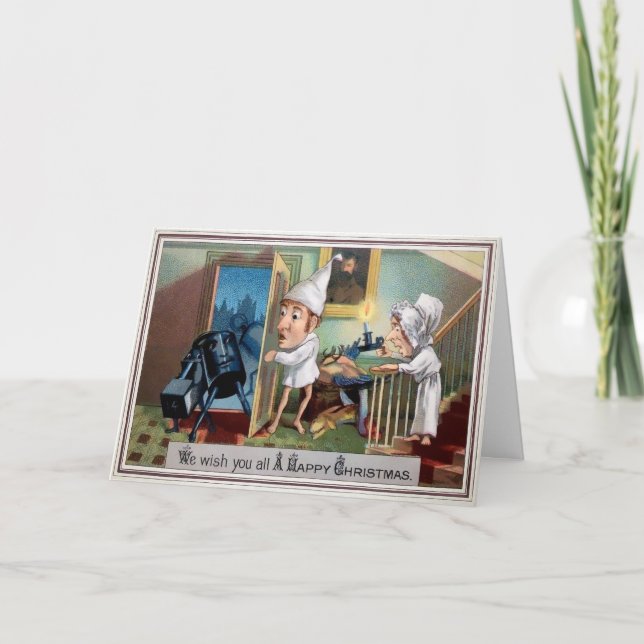 Cartão de Natal Vitoriano Estranho (Frente)