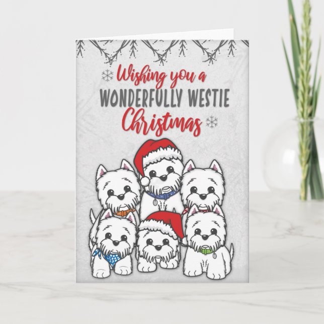 Cartão de Natal Westie (Frente)