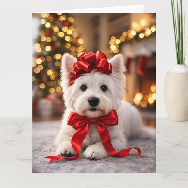 Cartão de Natal Westie (Frente)