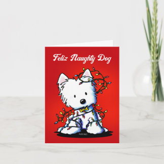 Cartão de Natal Westie Dog Fluffybutt