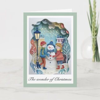 Cartão de Natal Whimsical com recortes de cartão d