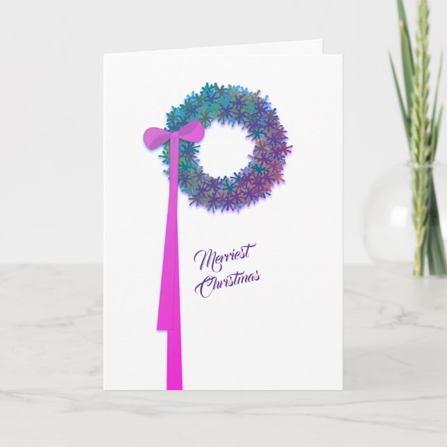 Cartão de Natal Wreath Art (Frente)