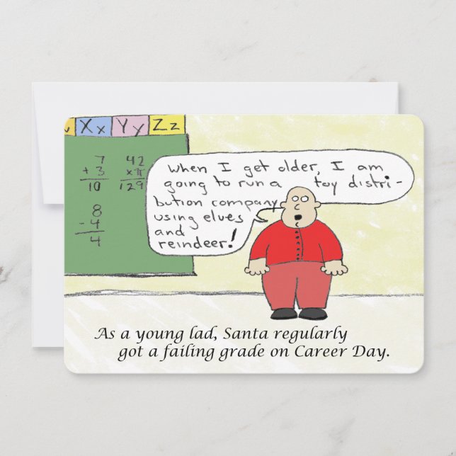 Cartão de Natal Young Santa Flat (Frente)