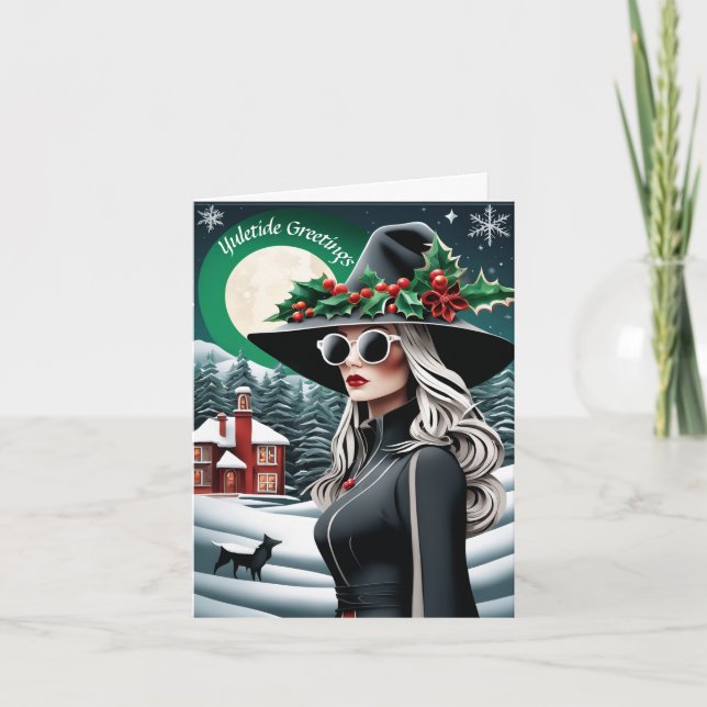 Cartão de Natal Yuletide Personalizável (Frente)