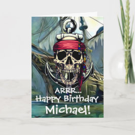 Cartão de Navio Fantasma do Capitão do Crânio Pira