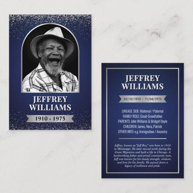 Cartão de Negociação de Ancestor Personalizado, Ca (Frente/Verso)