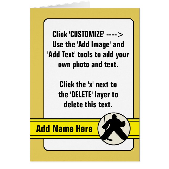 Cartão de Negociação Personalizável de Goleiro de  (Frente)