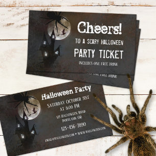 Cartão de Negócios de Ingresso para Festa de Hallo