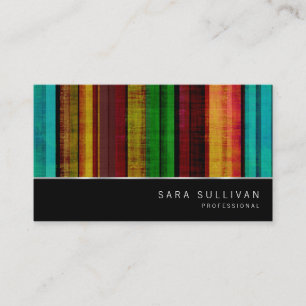 Cartão de negócios de Padrão Rustic Stripes