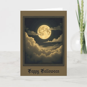 Cartão de Noite de Halloween no Céu