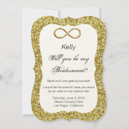 Cartão de Noiva com Brilho Dourado e Infinito