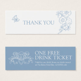 Cartão de noiva de bebida grátis fleur de lis blue