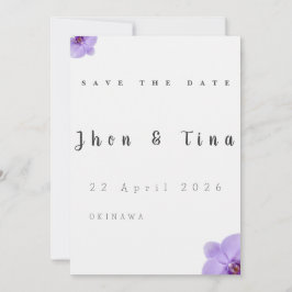 Cartão de Noivado de Casamento Floral Minimalista