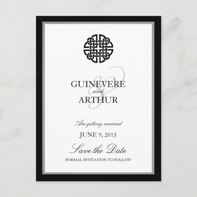 Cartão de Noivado Nó de Amor Celta Clássico (Frente)