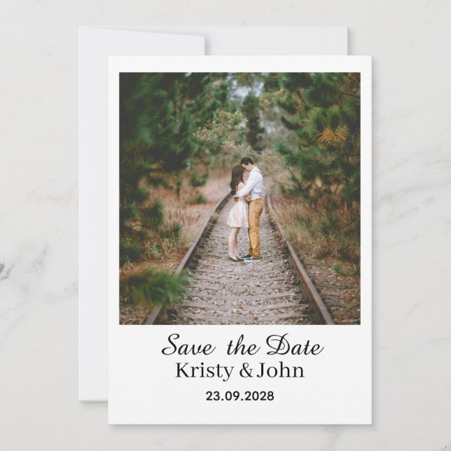 Cartão de Noivado "Save the Date" Elegante (Frente)