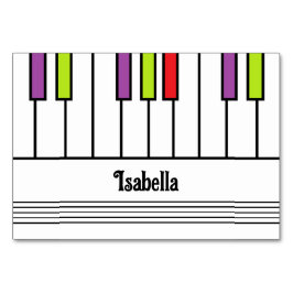 Cartão de Nome Colorido Teclas de Piano para Festa