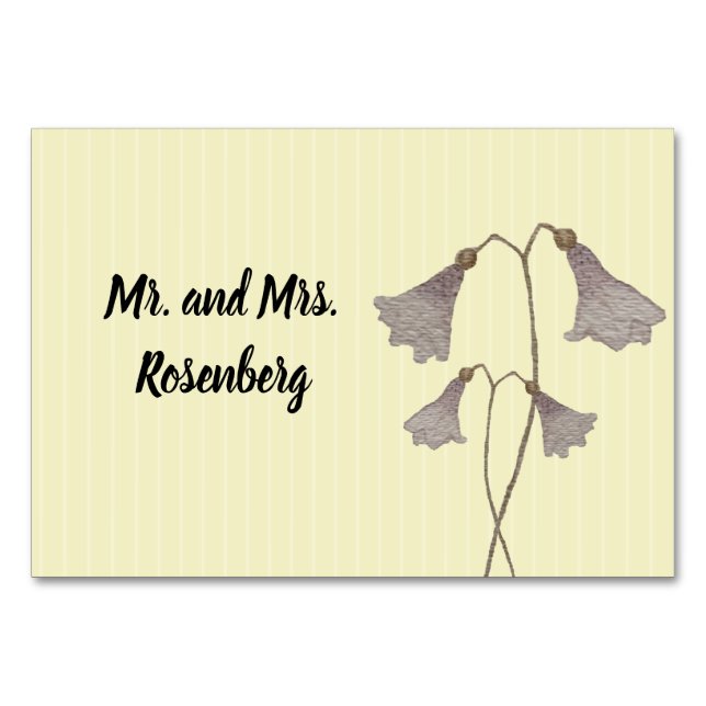 Cartão de Nome de Casamento Flores Botânicas Aquar (Frente)