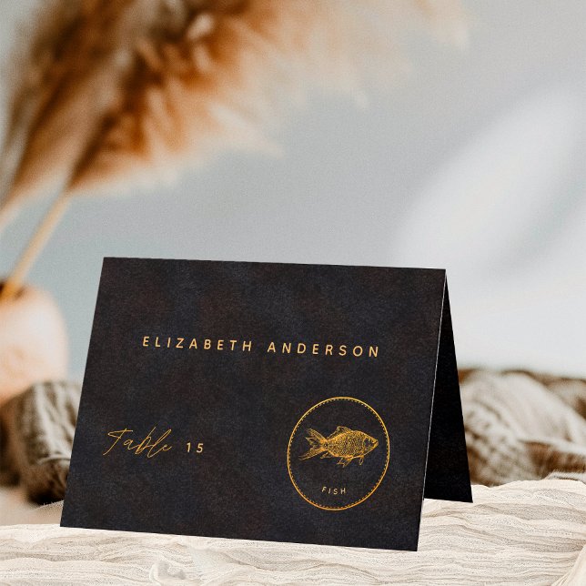 Cartão de Nome de Convidado para Escolha de Peixe  (Criador carregado)