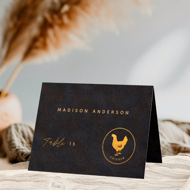 Cartão de Nome de Convidado para Escolha de Refeiç (Criador carregado)