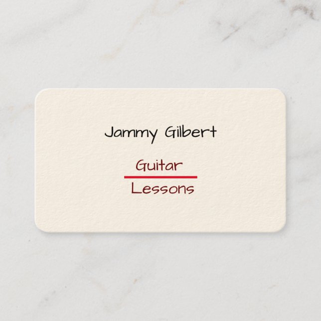 Cartão de Nome de Empresa para Lições ・ Violão Mod (Frente)