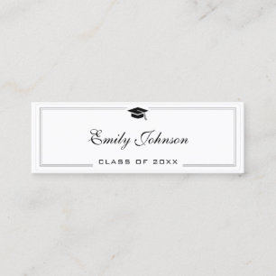 Cartão de Nome de Formatura - Clássico Elegante