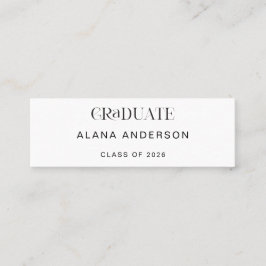 Cartão de Nome de Formatura Minimalista Moderna