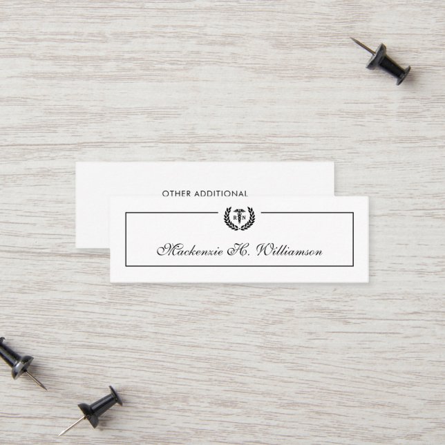 Cartão de Nome de Graduação Escolar de Enfermagem  (Frente/Verso In Situ)