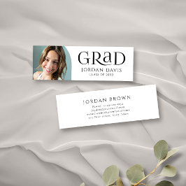Cartão de Nome de Graduado com Foto de Arco Simple