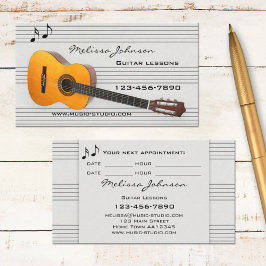 Cartão de Nome de Lições de Música de Guitarra