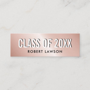 Cartão de Nome de Luxo em Dourado Rosa Metálico pa
