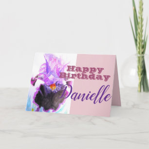 Cartão de Nome de Mulher Iris Íris Flor Feliz Aniv