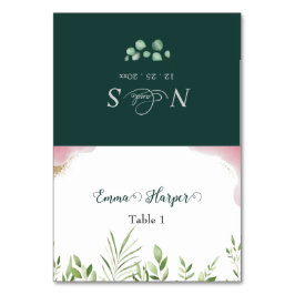 Cartão de Nome do Convidado de Noivado com Vegetaç