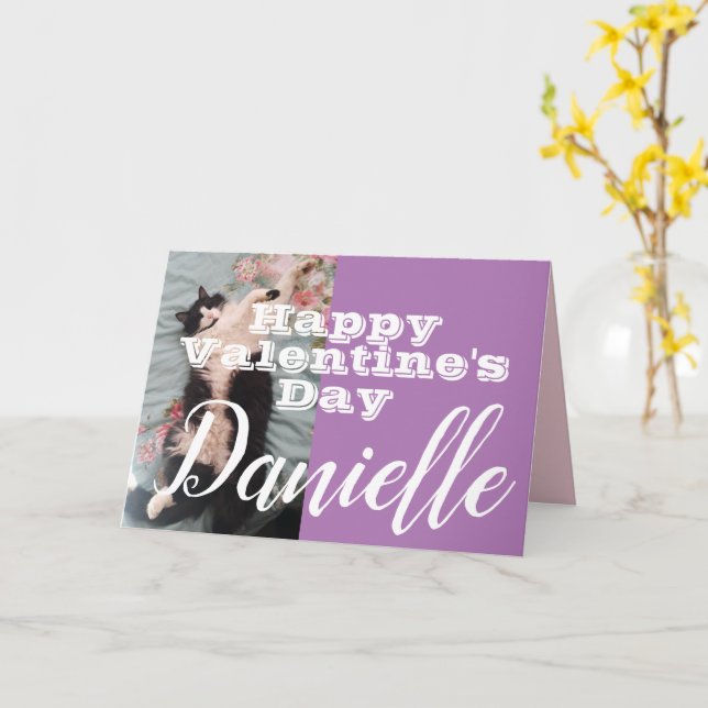 Cartão de Nome do Feliz dia de os namorados de Gat (Flor Amarela)