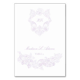 Cartão de Nome Dobrável Elegante Crista Violeta Vi