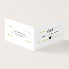 Cartão de Nome Elegante Dourado para Graduação