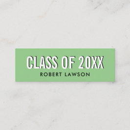 Cartão de Nome para Graduação de Classe Chic Verde