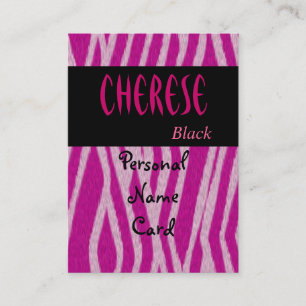 Cartão de Nome Pessoal Perfil Tigre Rosa Preto