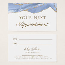 Cartão de Nomeação de Agato Azul Cornflower