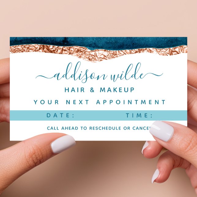 Cartão De Nomeação De Cores De Água Teais E Dourad (Criador carregado)