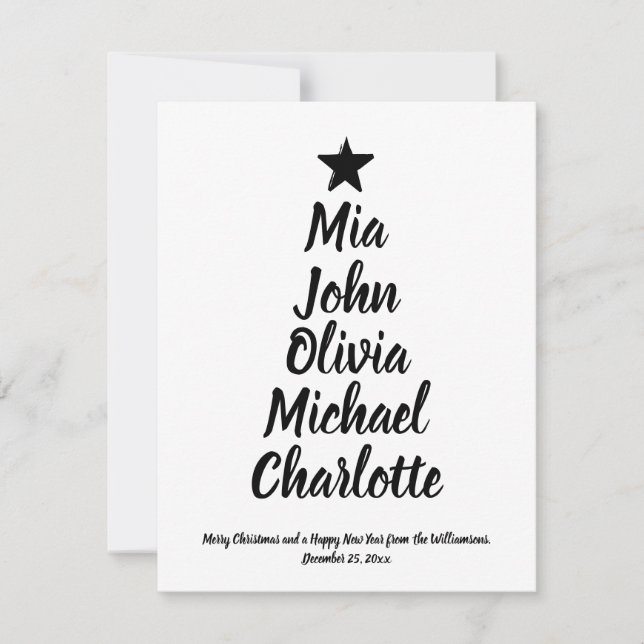 cartão de nomes de família de script personalizado (Frente)