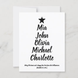 cartão de nomes de família de script personalizado