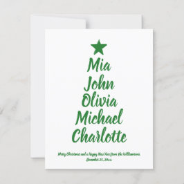 cartão de nomes de família de script personalizado