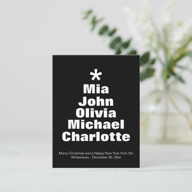 Cartão de nomes personalizados preto e branco da á (Em pé/Frente)