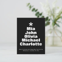 Cartão de nomes personalizados preto e branco da á