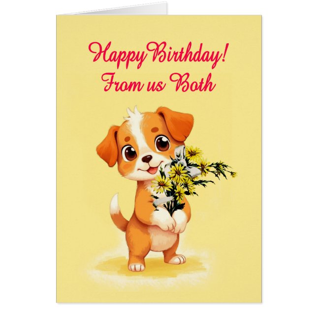 Cartão De nós, Aniversário e Flores (Frente)