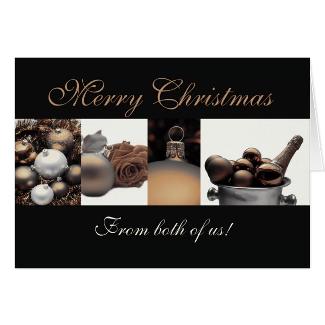 Cartão De nós dois, Feliz Natal, sepia (Frente Horizontal)