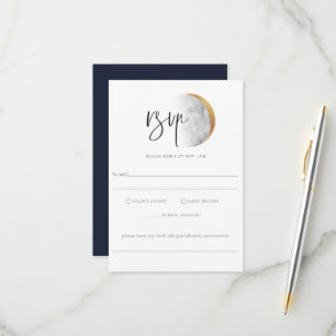 Cartão de Nota Alérgica RSVP de Casamento de Lua