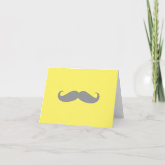 Cartão de Nota - Amarelo com bigode de Cinza