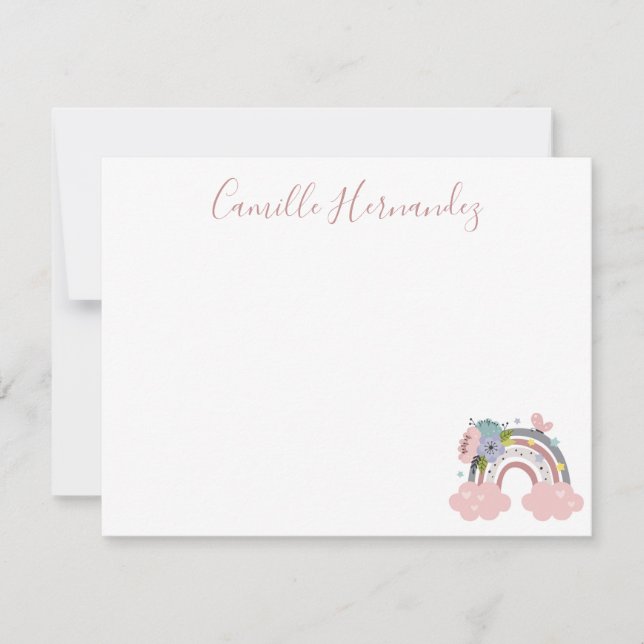 Cartão de Nota Arco-íris das Crianças (Frente)