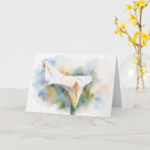 Cartão de Nota Artística Floral de Lírio Calla Bra